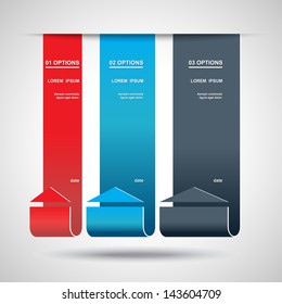 Modern arrows info-graphics banner. Vector illustration. Can be used for work flow layout, web design, business plan, info graphics.