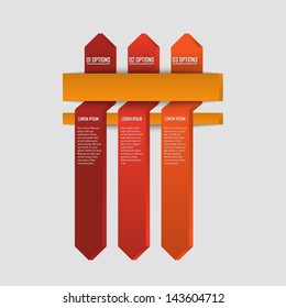 Modern arrows info-graphics banner. Vector illustration. Can be used for work flow layout, web design, business plan, info graphics.