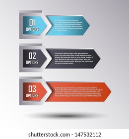 Modern arrows info-graphics banner. Vector illustration. Can be used for work flow layout, web design, business plan. 