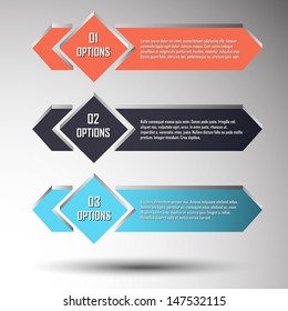 Modern arrows info-graphics banner. Vector illustration. Can be used for work flow layout, web design, business plan. 