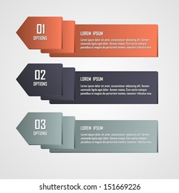 Modern arrows info-graphics banner. Vector illustration. Can be used for work layout, web design, business plan, info graphics.