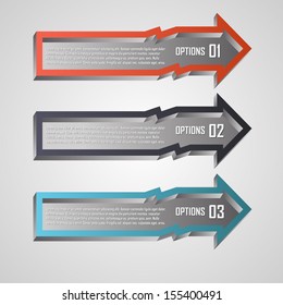 Modern arrows info-graphics banner. Vector illustration. Can be used for work flow layout, web design, business plan.