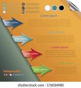 Modern arrows for Infographics template for your business presentation (can be used for your web design, graphic, diagram, numbers options, education)