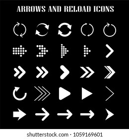 Modern arrows and reload icons