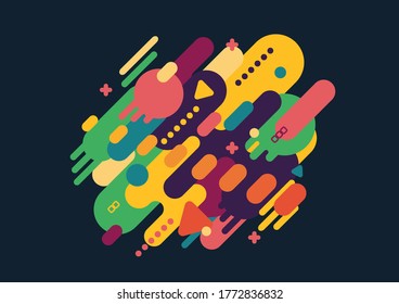 Fondo abstracto de arte moderno, fondo de arte abstracto colorido, diseño de fondo de elemento gráfico, ilustración vectorial.