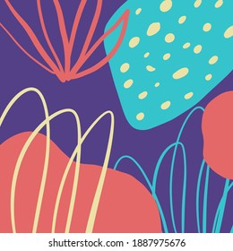 modern art abstract background with different shapes and textures and colors