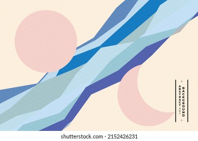 fondo abstracto de arte moderno 
 oceano en capa azul con luna llena y luna baja puede ser utilizado para la plantilla de sitio web tecnología de publicidad diseño de empaquetado diseño arte portada de bloc de notas eps vectoriales.