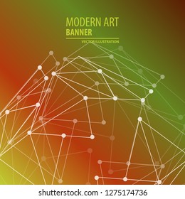 Modern art abstract banner. Vector square frame for text with blue paintbrush lines.