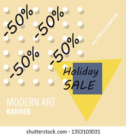 Modern art abstract banner. Vector square frame for text with blue paintbrush lines.