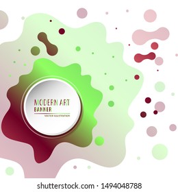 Modern art abstract banner. Vector square frame for text with blue paintbrush lines.