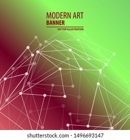 Modern art abstract banner. Vector square frame for text with blue paintbrush lines.