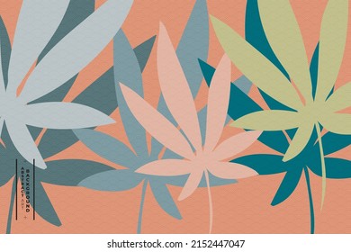 modern art abstract hemp-leaf on orange background can be use for notebook cover website template advertisement for technology product and package design vector eps.