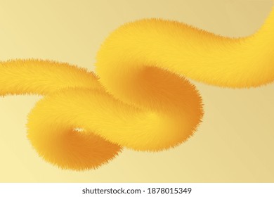 Modern art abstract multi-purpose hairy twisted shape  background. Realistic digital fuzzy textured with trendy colors and stylish twisted fuzzy form. Motion spiral lines of artistic wallpaper.