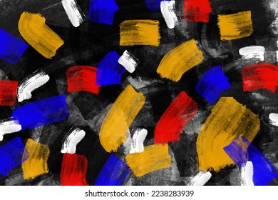 Modern art in an abstract presentation, graphic elements in a colorful style on a black background, the image inspires hope in a bad environment