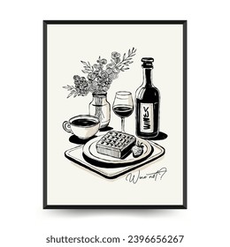 Modern Art Aesthetic influencer lifestyle Poster. Matisse Abstract Set, Aesthetic Modern, feminine, Boho Decor, Minimalist, Illustration, Poster, Postcard. Aesthetic minimalist design.