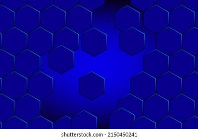 modern art background hexagon falling effect in gradient blue can be use for technology presentation advertisement packaging design website template notebook cover