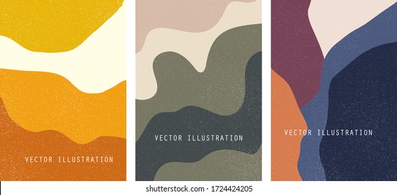 Modern art background in retro style. Graphic modern pattern. Painting poster design. Color illustration. Vector paper art illustration. Trendy set design. Minimal modern cover design.