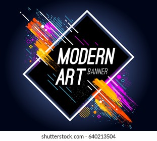 Modern Art Banner Bright Abstract Design Stock Vector (Royalty Free ...