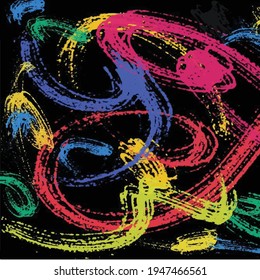 Modern art. Bright abstract background painted with paints Template Vector illustration.