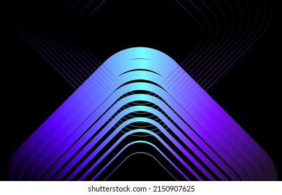 modern art curve geometry shape gradient blue and violet can be use for website template brochure notebook cover technology advertisement packaging design vector eps.