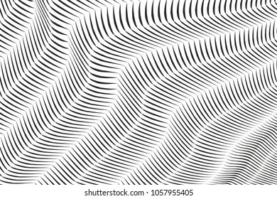 modern art curved lines patter. monochrome waves. geometric vector background.wallpaper concept for web and print. zig zag lines