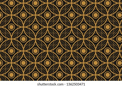 Modern Art Deco Abstract Elegant Seamless Pattern Luxury Line Art Beautiful Backdrop Design