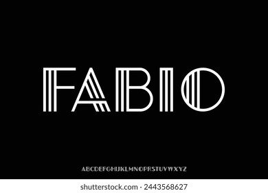 Modern art deco alphabet display font vector illustration