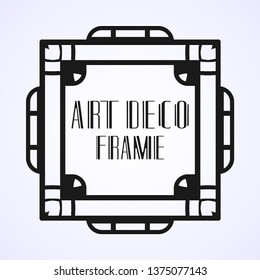 Modern art deco frame. Vintage ornamental border. Design a template for invitations, leaflets, greeting cards and packaging of luxury products. Retro luxury background. Vector illustration