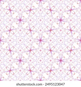 Modern art deco geometric floral vector seamless pattern. Lace texture ornament. Home decor print design. Simple flower stylized background. Wallpaper ornate geometry.