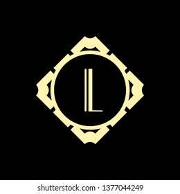 Modern art deco luxury classic monochrome geometric vintage vector monogram, frame , border , label for your logo badge design