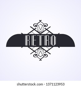 Modern art deco vintage badge logo design vector illustration