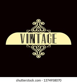 Modern art deco vintage badge logo design vector illustration