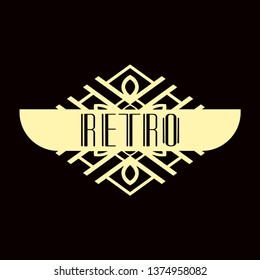 Modern art deco vintage badge logo design vector illustration