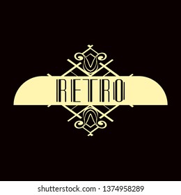 Modern art deco vintage badge logo design vector illustration