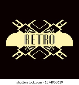 Modern art deco vintage badge logo design vector illustration