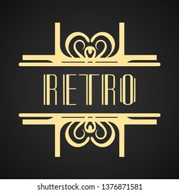 Modern art deco vintage badge logo design vector illustration for packaging of luxury products