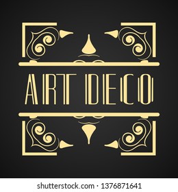 Modern art deco vintage badge logo design vector illustration for packaging of luxury products