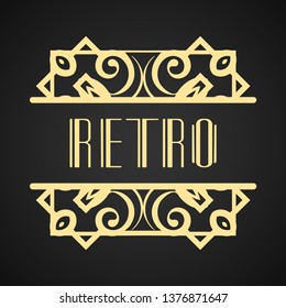 Modern art deco vintage badge logo design vector illustration for packaging of luxury products