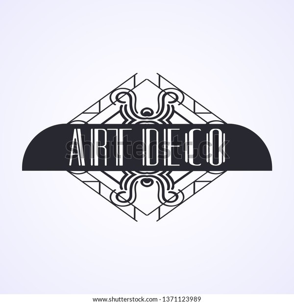 Modern art deco vintage badge logo design\
vector illustration