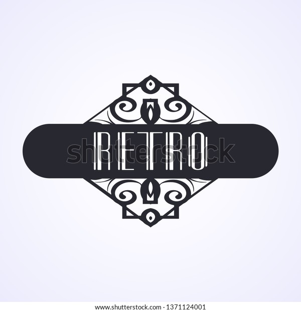 Modern art deco vintage badge logo design\
vector illustration