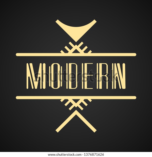 Modern art deco vintage
badge logo design vector illustration for packaging of luxury
products
