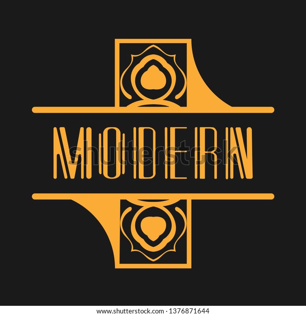 Modern art deco vintage\
badge logo design vector illustration for packaging of luxury\
products
