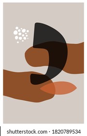 Diseño De Arte Moderno. Resumen Diseño de afiches. Geométrico. Obra de arte minimalista. Decoración Moderna Para La Web, La Impresión, La Marca, Los Patrones, La Ilustración Del Vector De Textos