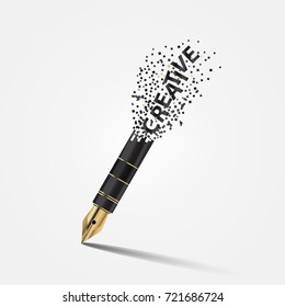 Modern art design of the pen. Creative concept. Vector illustration