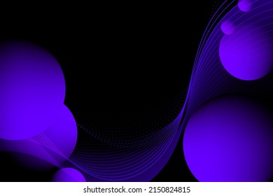 la esfera flotante de arte moderno con línea de flujo sobre fondo negro de tono se puede usar para la tecnología de publicidad de productos de diseño de empaquetado de portada de cuaderno de banner de portada de negocios eps vectoriales.