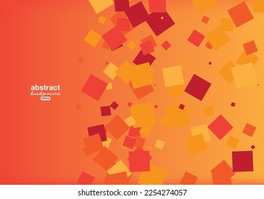 modern art floating square shape authumn tone geometry theme technology background for advertisement banner,brochure,website landingpage, notebook cover vector eps.