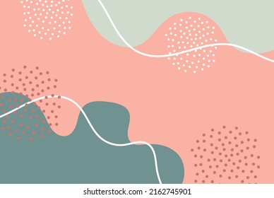 modern art fluid curve in grey pink and green with particle dot in sphere abstract background can be use for technology product advertisment package design food and beverage label vector eps.