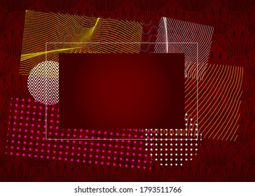 Modern art frame for text. Dynamic frame with stylish geometric graphics for business cards, invitations, book covers, gift cards, flyers and brochures.