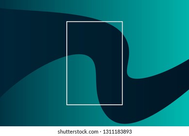 Modern art frame for text with flat geometric liquid shapes: Gradient colored (green) abstract modern graphic elements template with copy space. Vector eps10 illustration. 