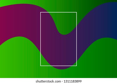 Modern art frame for text with flat geometric liquid shapes: Gradient colored (green, red, blue) abstract modern graphic elements template with copy space. Vector eps10 illustration. 